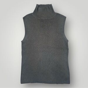 Cynthia Steffe Silk Blend Ribbed Turtleneck Sweater Tank Size M minimalist